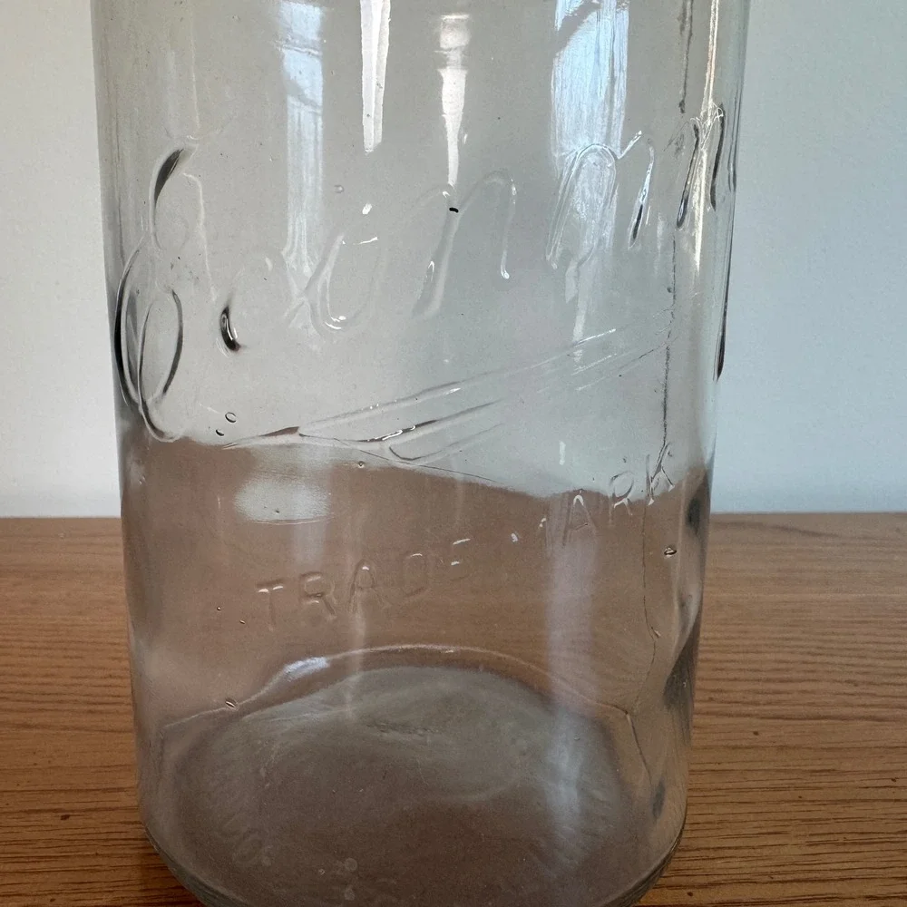 ECONOMY KERR Antique‎ Canning Jar Clear Glass Quart Jar Made in Portland, Oregon